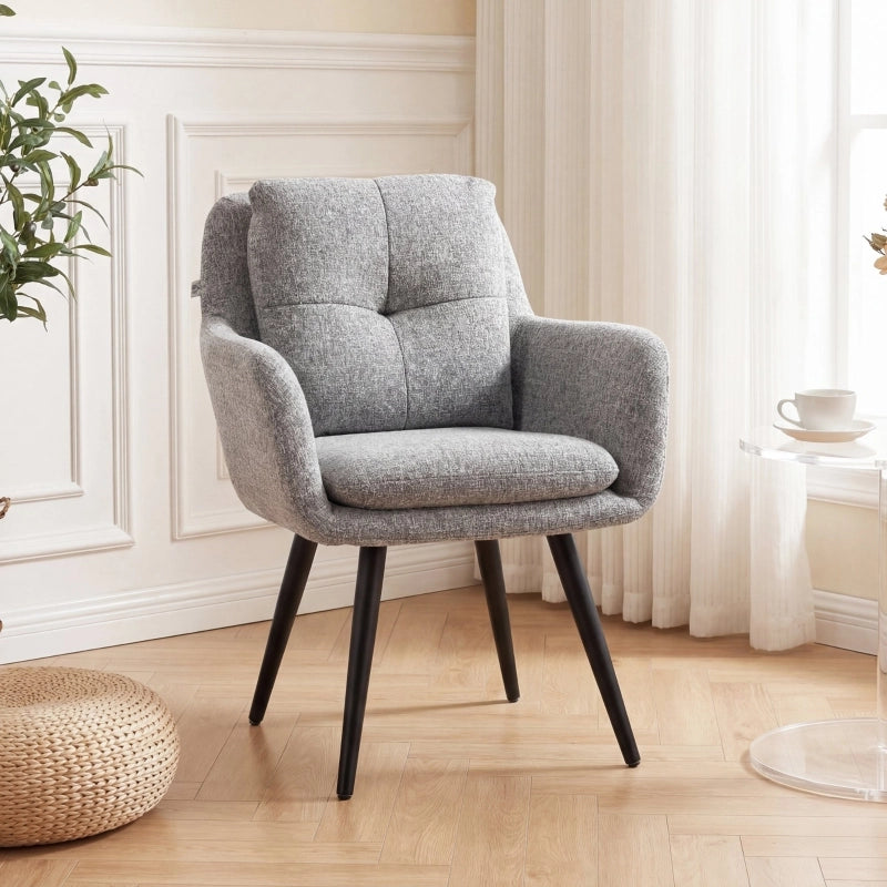 POLTRONA Imbottita 65x72x86 cm Grigio Chiaro in metallo
