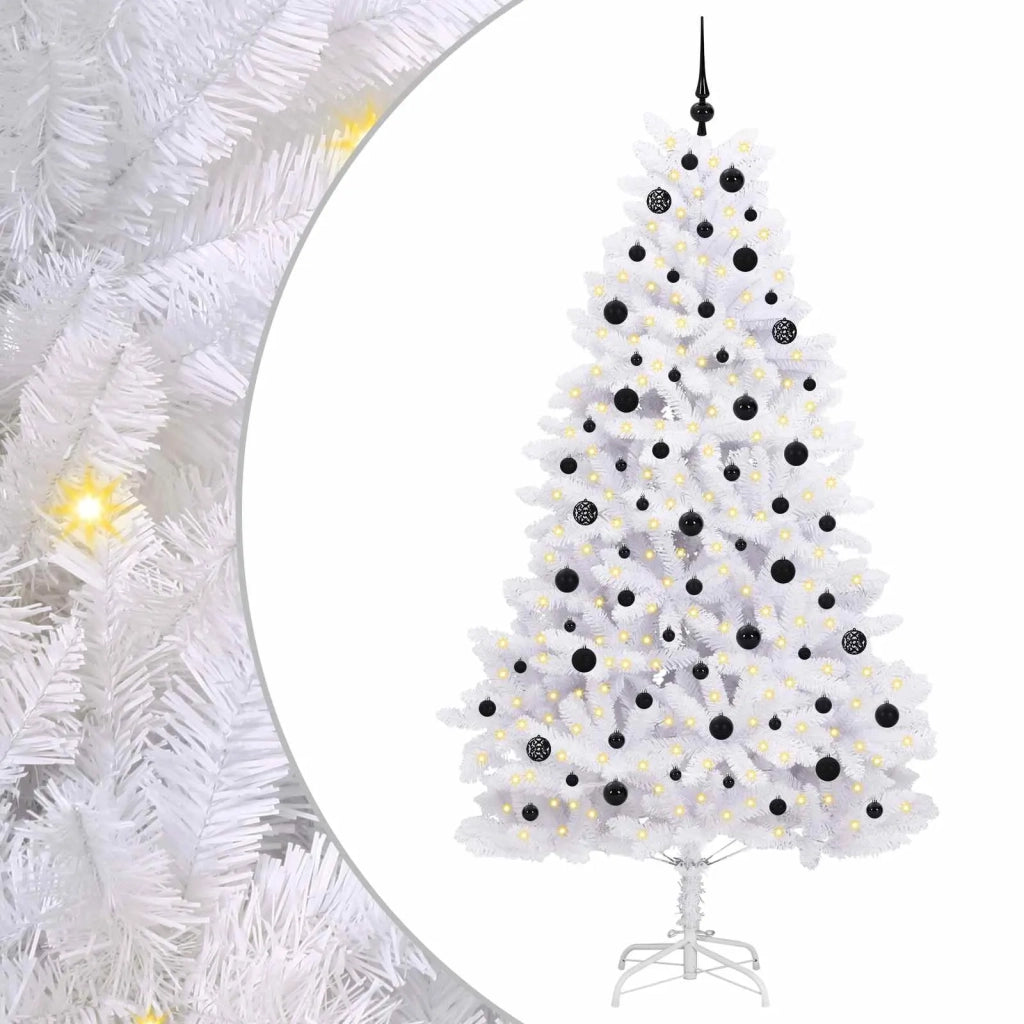 Albero di Natale Artificiale con Rami Pieghevoli Bianco 210 cm