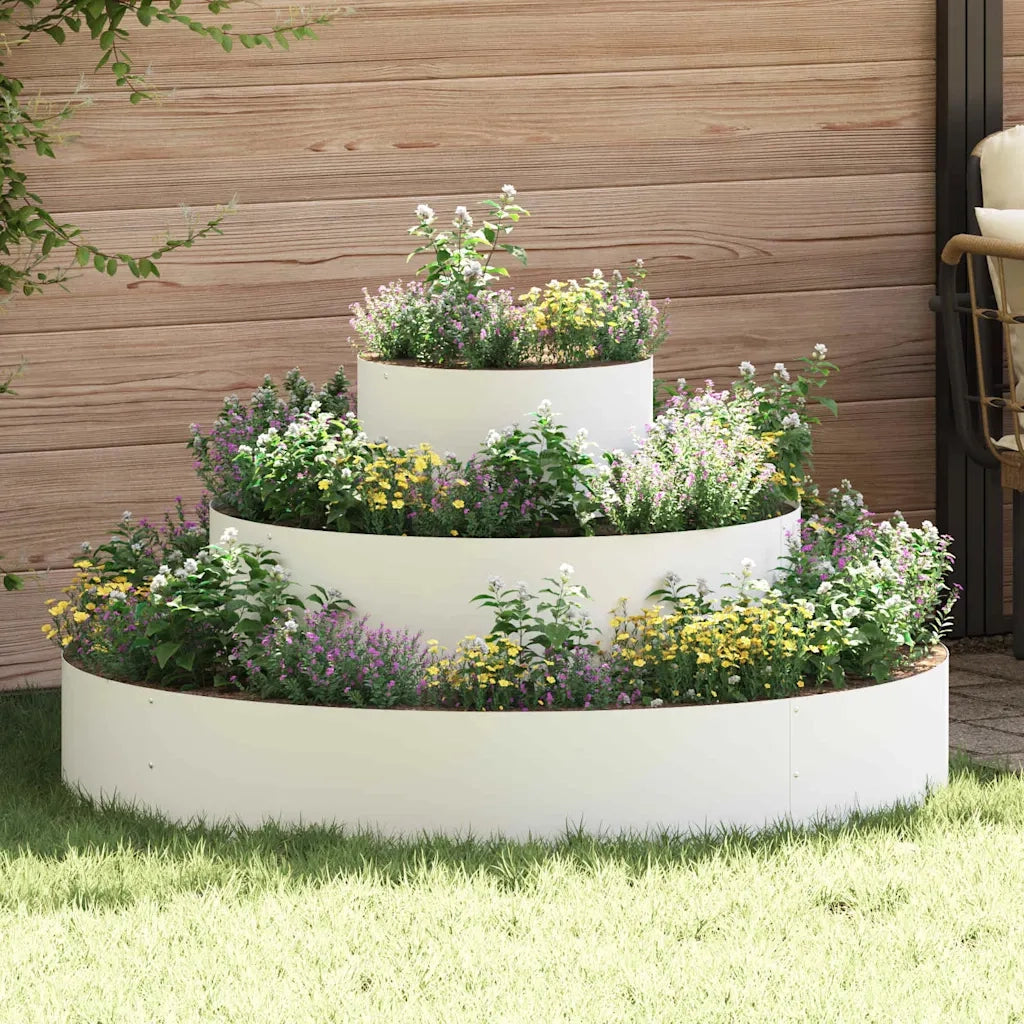 Vaso da giardino Bianco 120 x 120 x 20 cm 873656