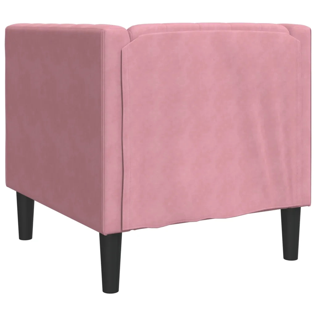 Divano Sedia-Poltrona Chesterfield Rosa in Velluto