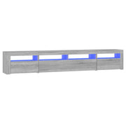 Mobile TV multimediale mensola TV credenza mobile TV sala da pranzo soggiorno camera da letto con luci LED Sonoma 240 x 35 x 40 cm grigio 02_0026814