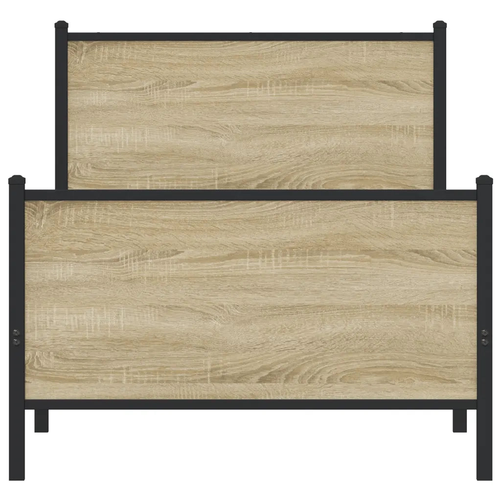 Giroletto senza Materaso in Metallo Rovere Sonoma 90x190 cm 4007726