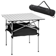Tavolo Pieghevole con Rete e Borsa ¨C zephmum ¨C Grigio 70x70x69 cm