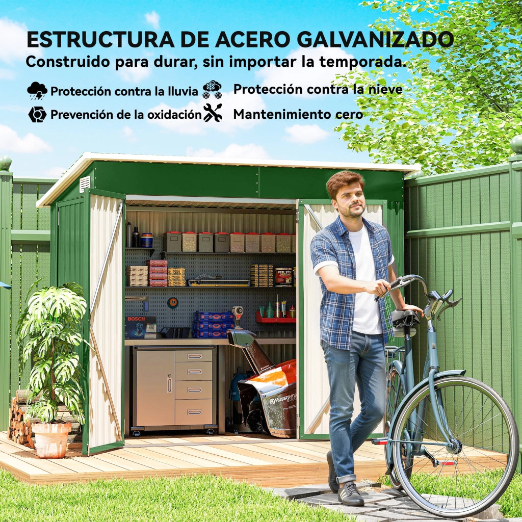 Casetta da Giardino 2,7 m2 ¨C zephmum ¨C Verde 234x132x185 cm