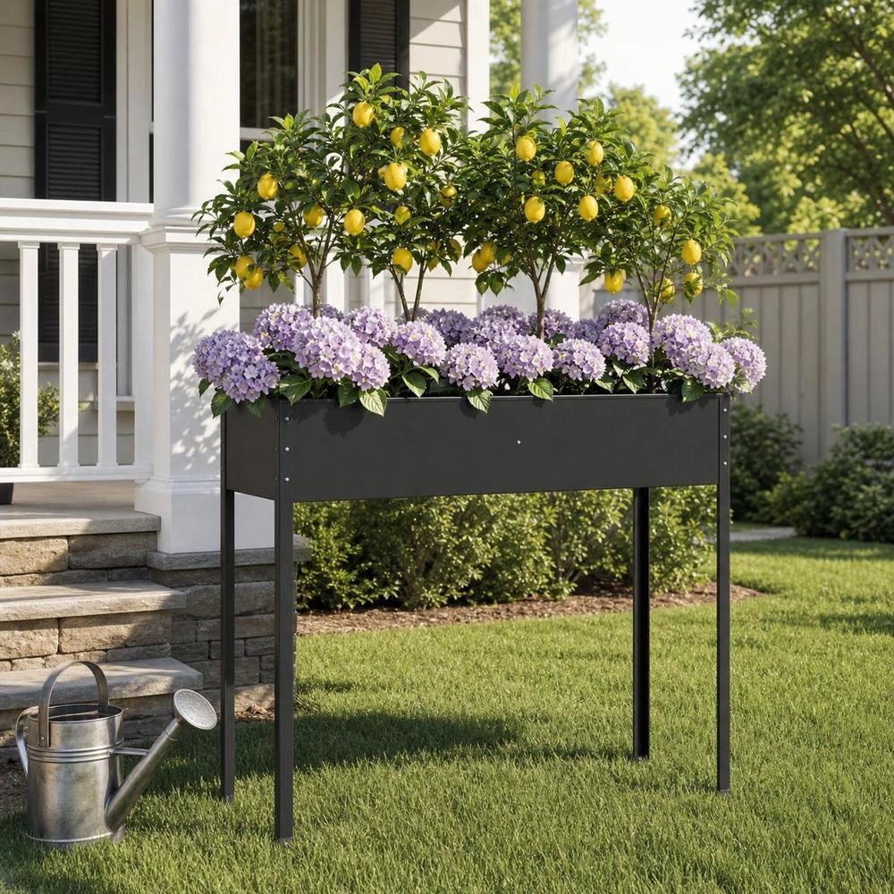 Anthracite Planter 100.5x40.5x90 Cm Galvanized Steel