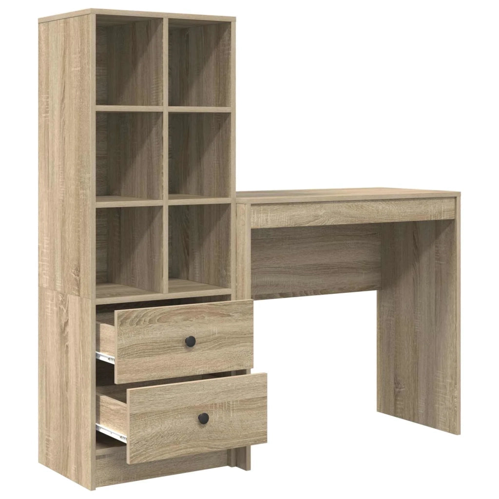Scrivania con cassetto con lo scaffale 2 pcs Rovere Sonoma 3337315