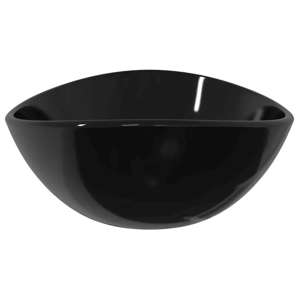 Lavandino in Vetro Temperato 54,5x35x15,5 cm Nero cod mxl 40748