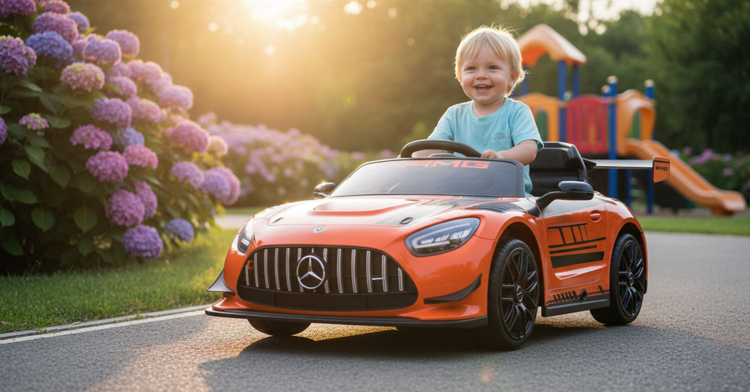 Macchina Elettrica per Bambini Licenza Ufficiale Mercedes Benz GT3 Telecomandata 12V 4,5Ah Arancione