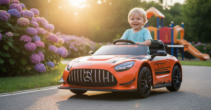 Macchina Elettrica per Bambini Licenza Ufficiale Mercedes Benz GT3 Telecomandata 12V 4,5Ah Arancione