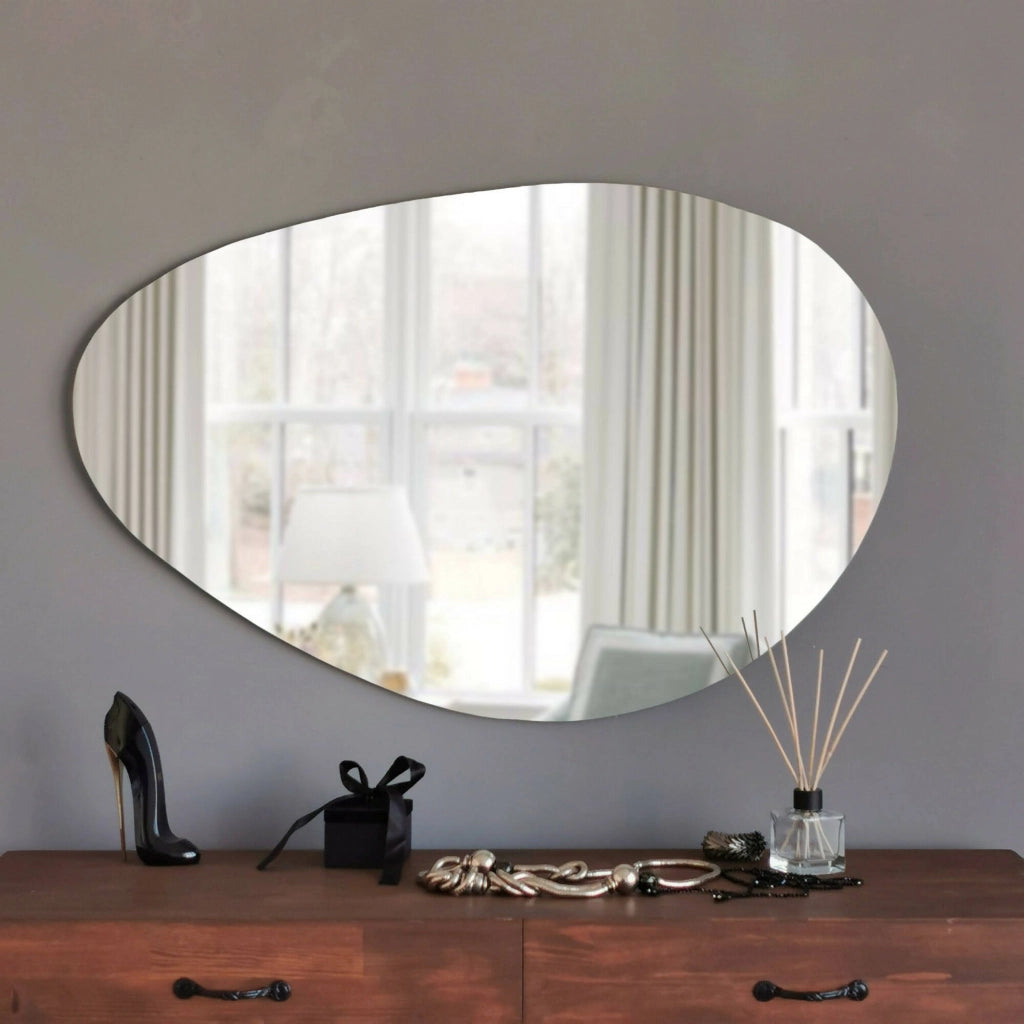 Nix, Specchio Materiale Struttura in Legno Nobilitato, 1.2x60h cm Bianco