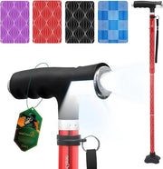 Sticka per passeggio Opvoucabile con due luci a LED - uomo donna - regolabile in altezza e maniglia in alluminio.