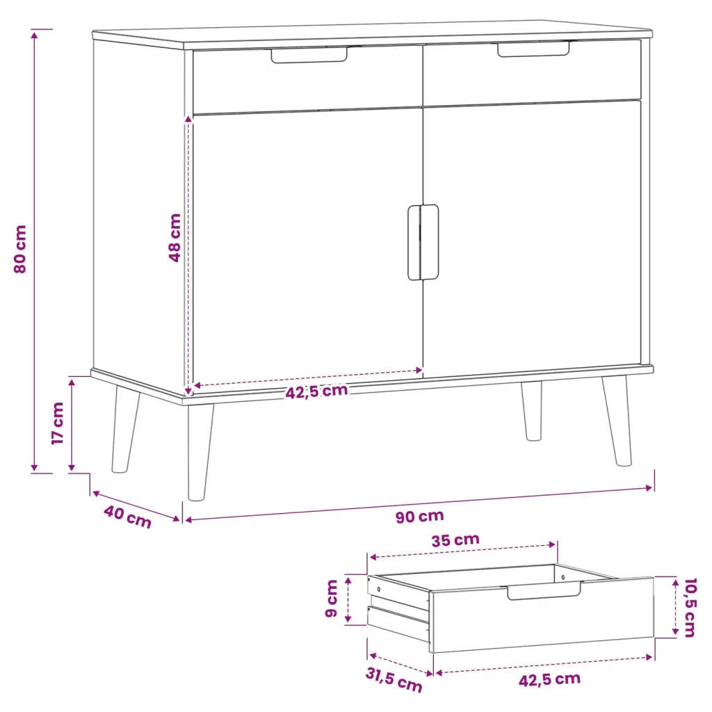 Credenza MOLDE Caramello 90 x 40 x 80 cm 42020946