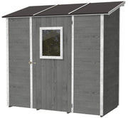 Casette Box da Giardino in Legno Porta Utensili 207x102x224 cm con Porta e Finestra Ecla Grigia