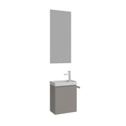 Set mobile lavabo con specchio (2 pezzi) "Ferla 40" - 40 x 22 x 50 cm - Mink opaco