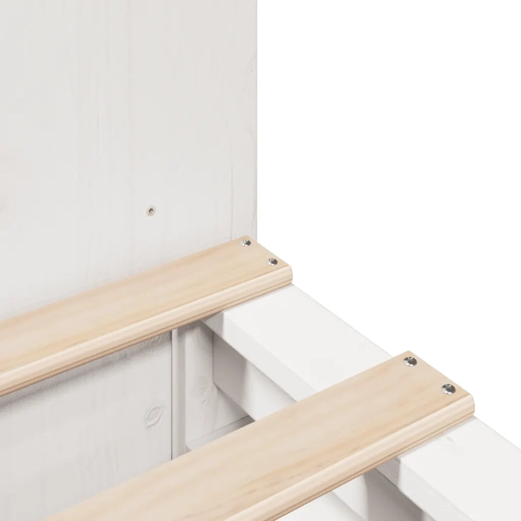 Letto Libreria senza Materasso Bianco 135x190 cm Legno Massello 3323894