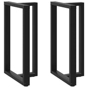 Set di 2 gambe per tavolo da bar a forma di T 60 x 35 x 100 cm con piedini regolabili design moderno in acciaio nero 02_0057354