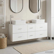 Set di Armadi da Bagno 3 pz Bianco 136 x 35 x 80 cm 3405859