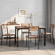 Gruppo tavolo da pranzo con 4 sedie salvaspazio; 108x65x75 cm; marrone