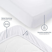 Microvezel Hoeslaken 140x200 cm - fino a 25 cm di altezza del reticolo - Angolo alto - Forma perfetta - Set di 2 pezzi - Hoeslaken bianco - Materiale soffice