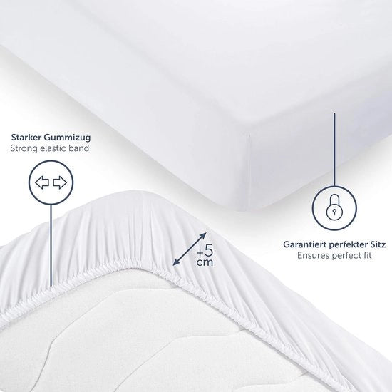 Microvezel Hoeslaken 140x200 cm - fino a 25 cm di altezza del reticolo - Angolo alto - Forma perfetta - Set di 2 pezzi - Hoeslaken bianco - Materiale soffice