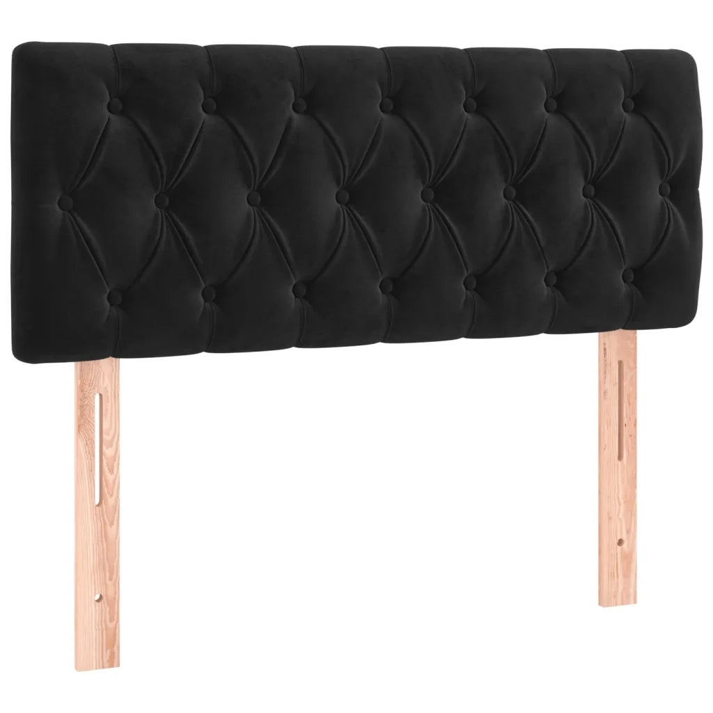 Giroletto a Molle con Materasso Nero 90x200 cm in Velluto 3131119