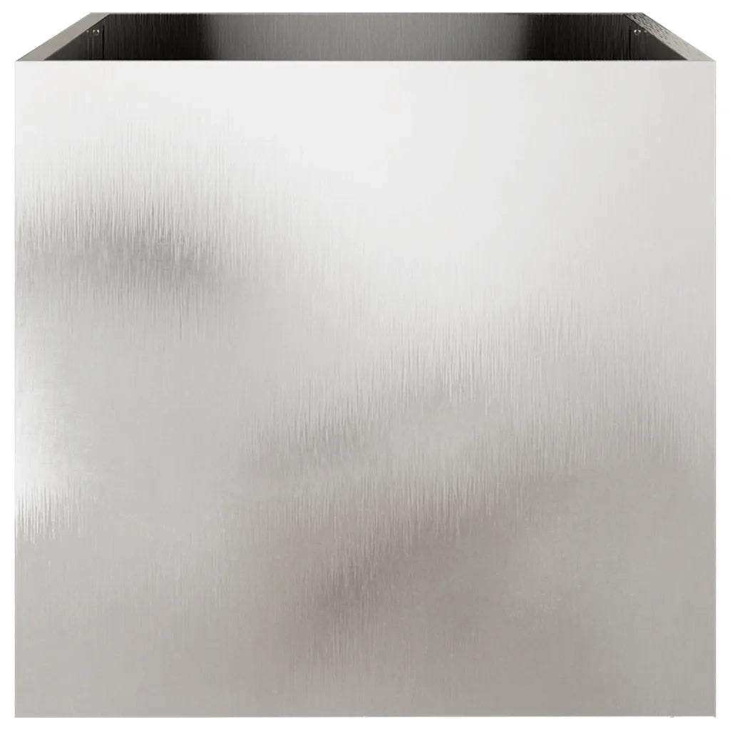 Fioriera | Cassetta per fiori | Vaso Argento 49x47x46 cm in Acciaio Inox