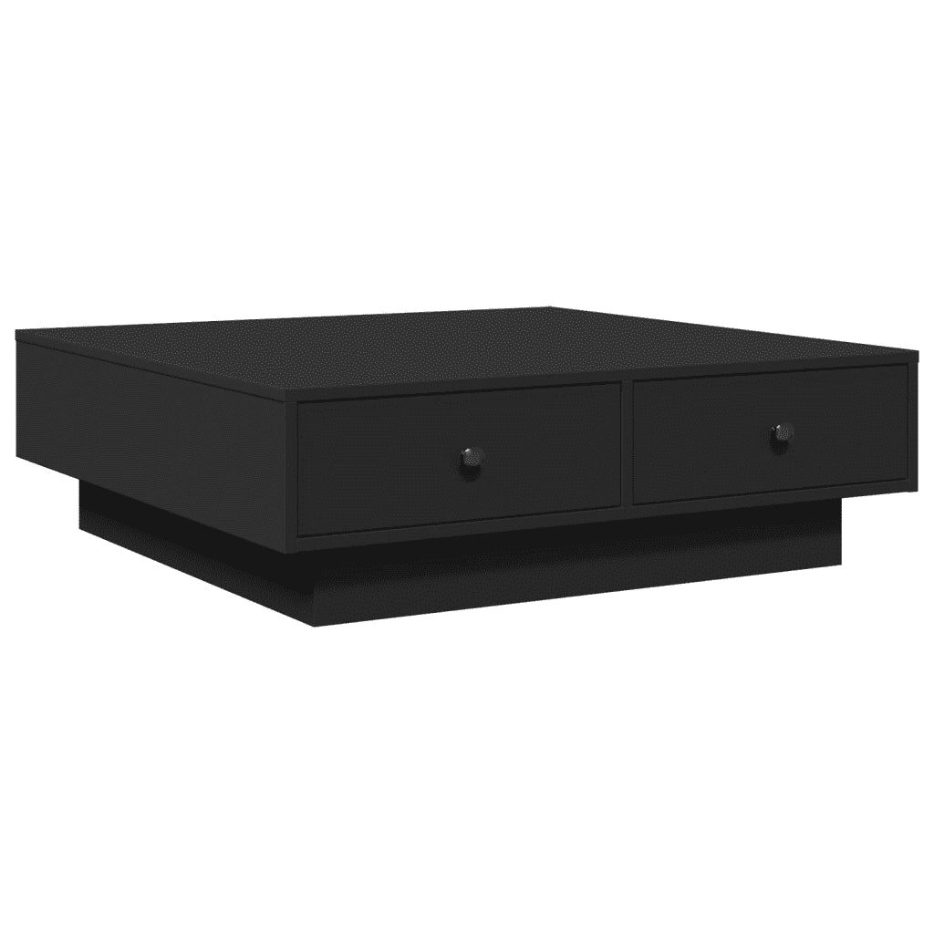Tavolino da Salotto Nero 90x90x28 cm in Truciolato