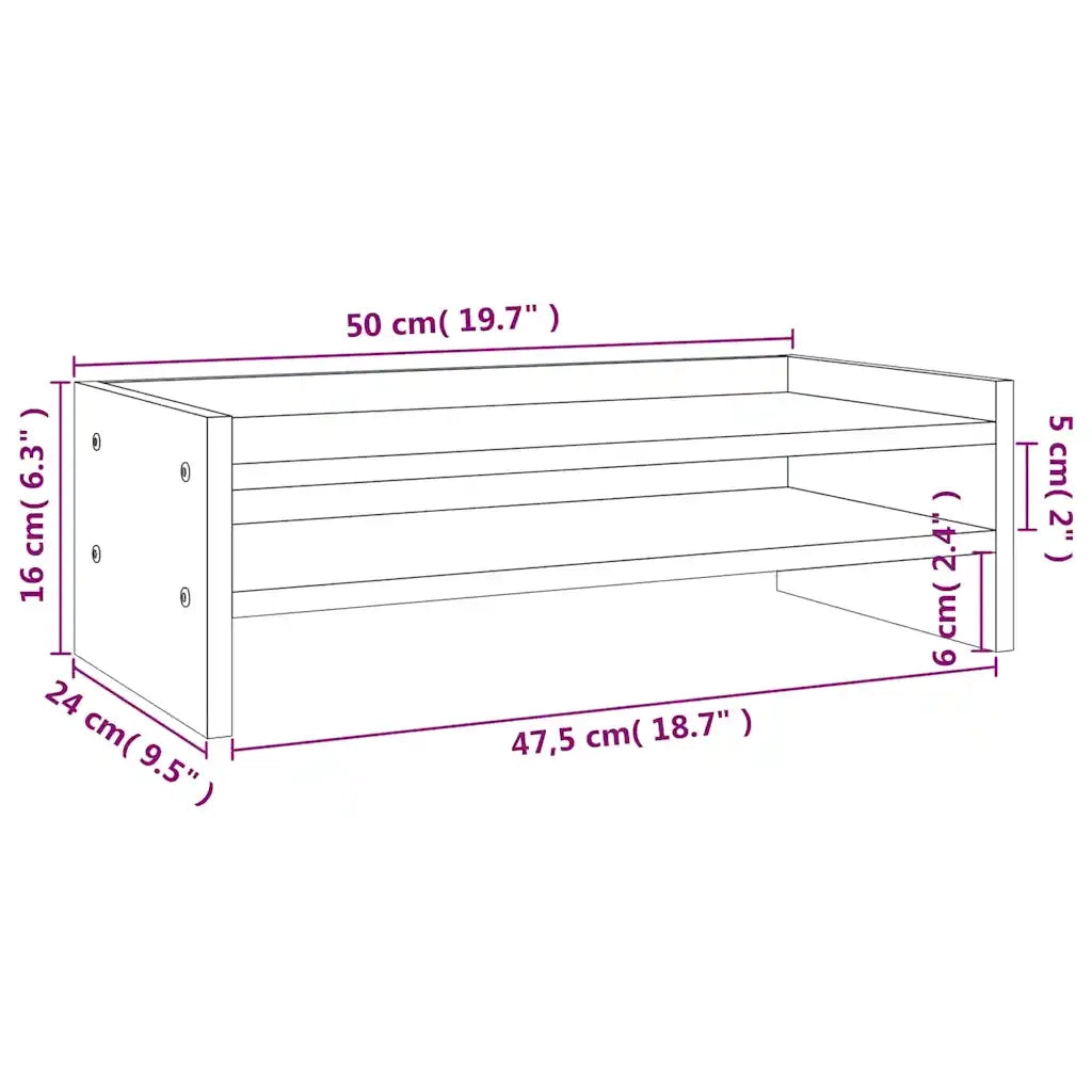 Supporto per Monitor Miele 50x24x16 cm Legno Massello di Pino cod mxl 66515