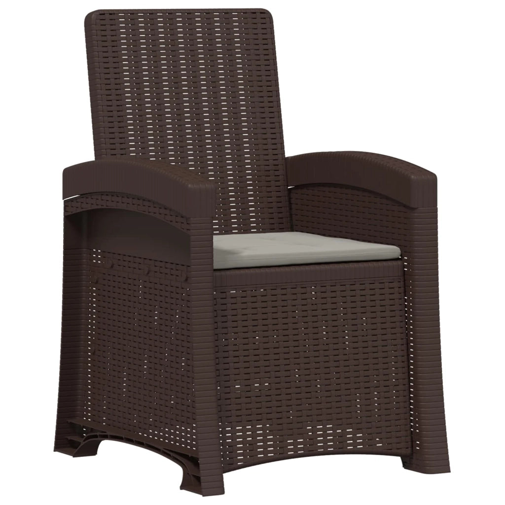 Set da Pranzo per Giardino 5 pz Marrone e Grigio Chiaro PP 3430110
