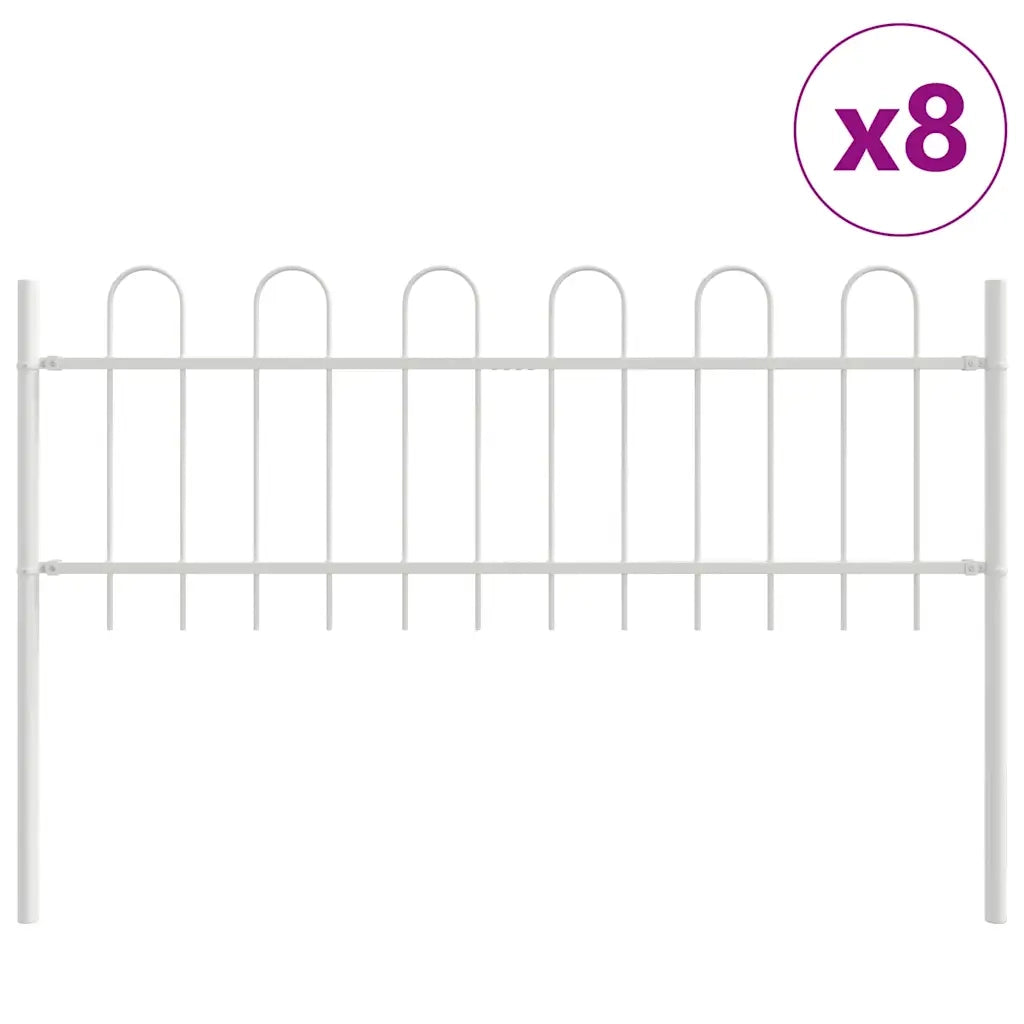 Recinzione per Giardino 8 pcs Bianco 13,6 x 0,6 m 3334163