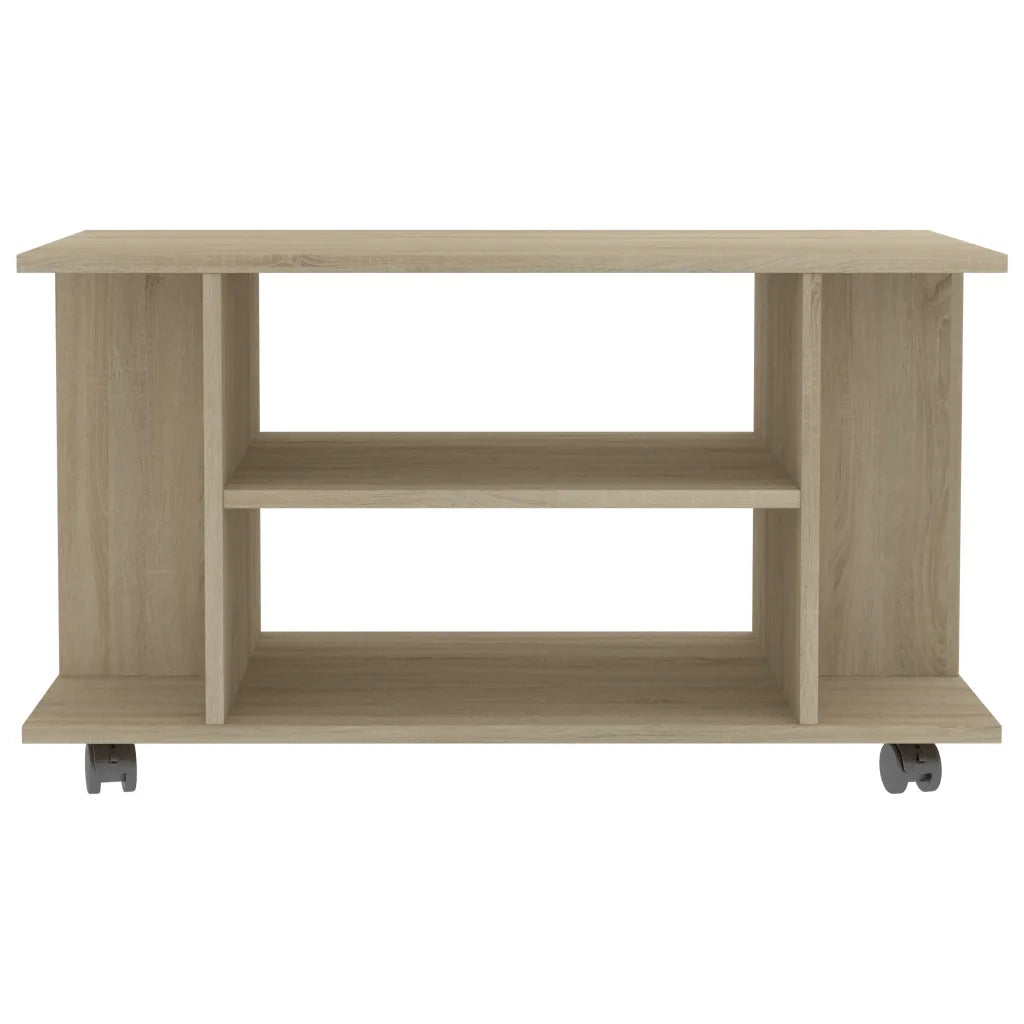 Mobile TV con Ruote Rovere Sonoma 80x40x45 cm Legno Multistrato 800192