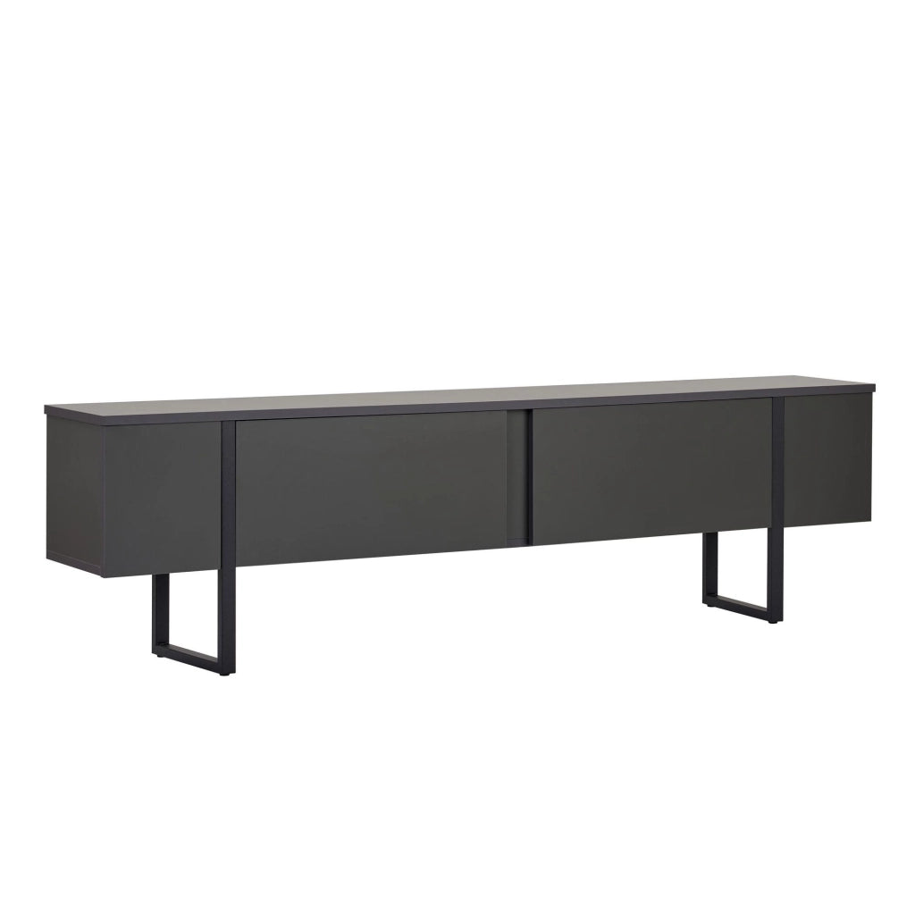 Porta TV in legno "Onera" - 180 x 30 x 50 cm - Antracite / Nero