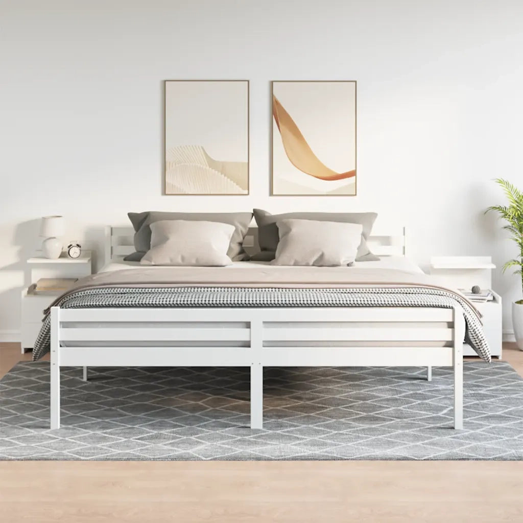 Comodini 2 pz con 2 Cassetti-Set di 2 Tavolino da notte bianchi 40x36,5x62 cm
