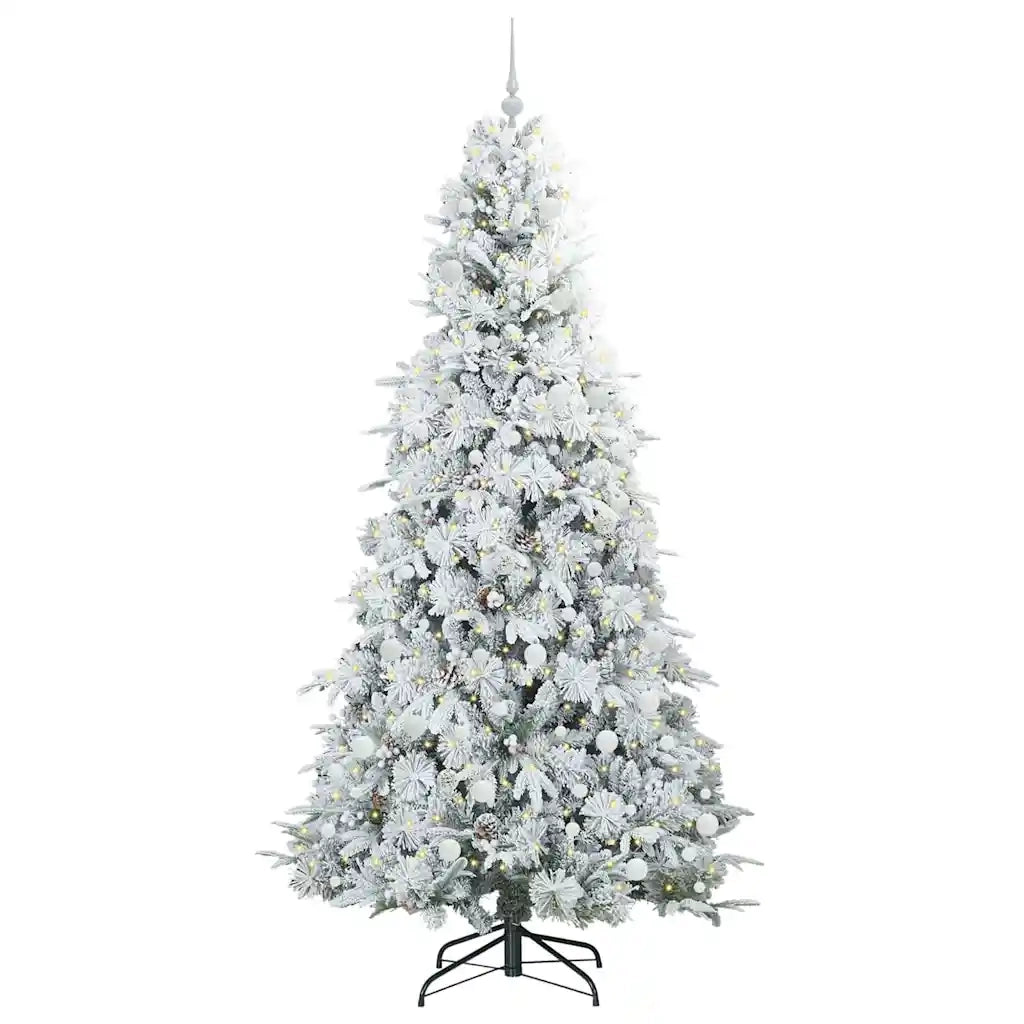 Albero di Natale Artificiale-Albero Natalizio con Rami Pieghevoli Bianco 240 cm 415570