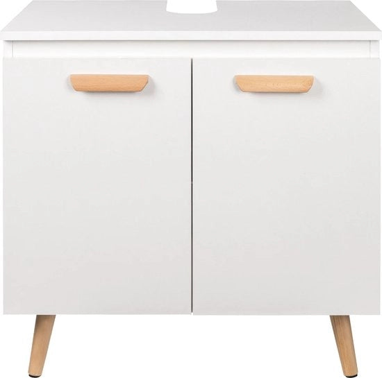 Cassettiera da sotto lavabo per bagno - Cassetto sotto lavabo con apertura - Lavabo sotto cassetto con spazio - 60x40x60,5cm - Bianco