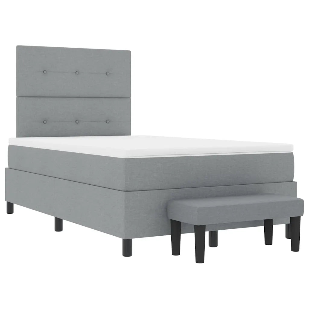 Letto a molle con materasso Grigio chiaro 120 x 190 cm Tessuto 3344051