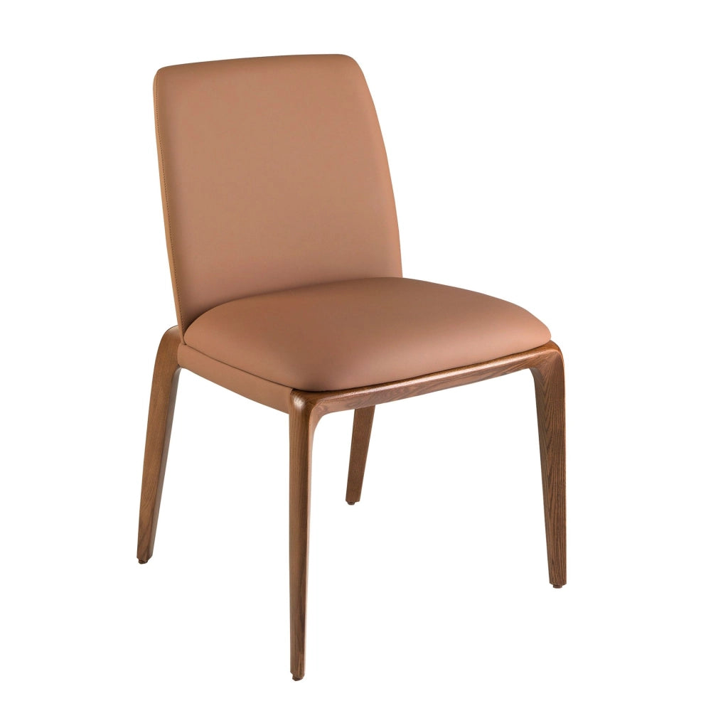 Sedia in ecopelle marrone