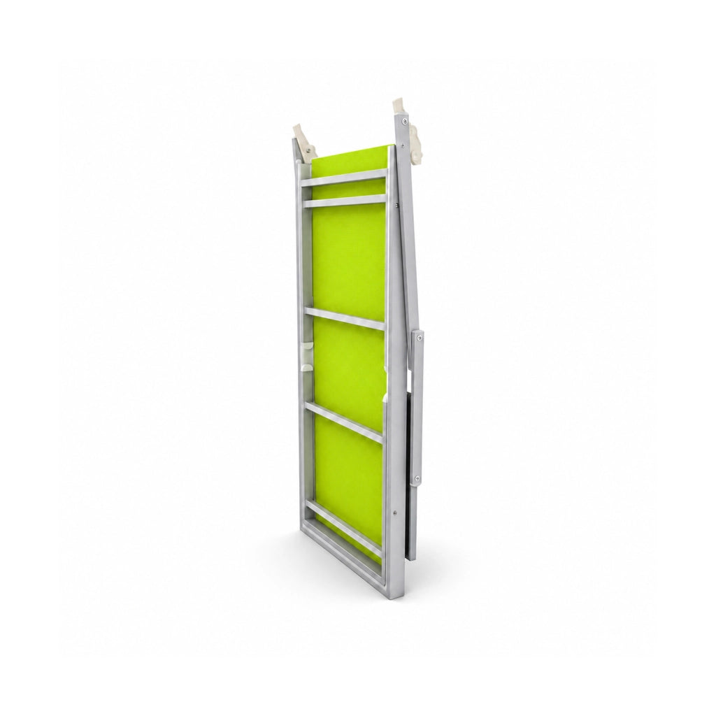 Lettino Prendisole Pieghevole Professionale In Alluminio E Tessuto Textilene Tettuccio Orientabile Tettino Parasole Sdraio Prendi Sole Mare Spiaggia Piscina Giardino Verde Fluo 182 x 60 x 38 cm