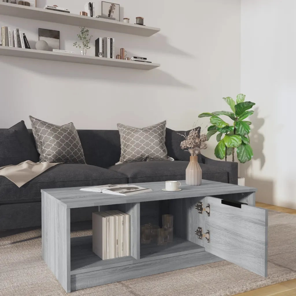 Tavolino da Salotto Grigio Sonoma 102x50x36cm Legno Multistrato cod mxl 7221