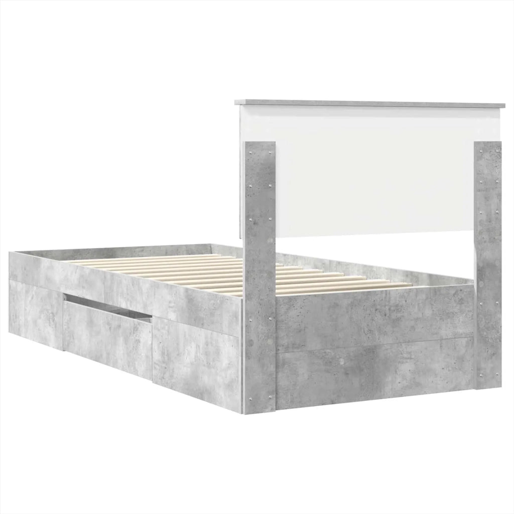 Struttura del letto con testiera Grigio cemento 100 x 200 m