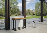 Consolle Allungabile da Esterno in Legno e Ferro H77x40x90/300cm Melissa Abete Tinto Classica