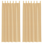 Tende in Voile con Passanti 2 pz Sabbia 140x225 cm