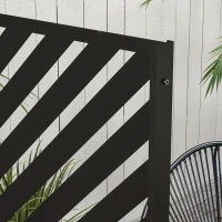 Divisore da Giardino, Design con Forme Geometriche, Metallo, 122 x 45 x 198 cm, Nero