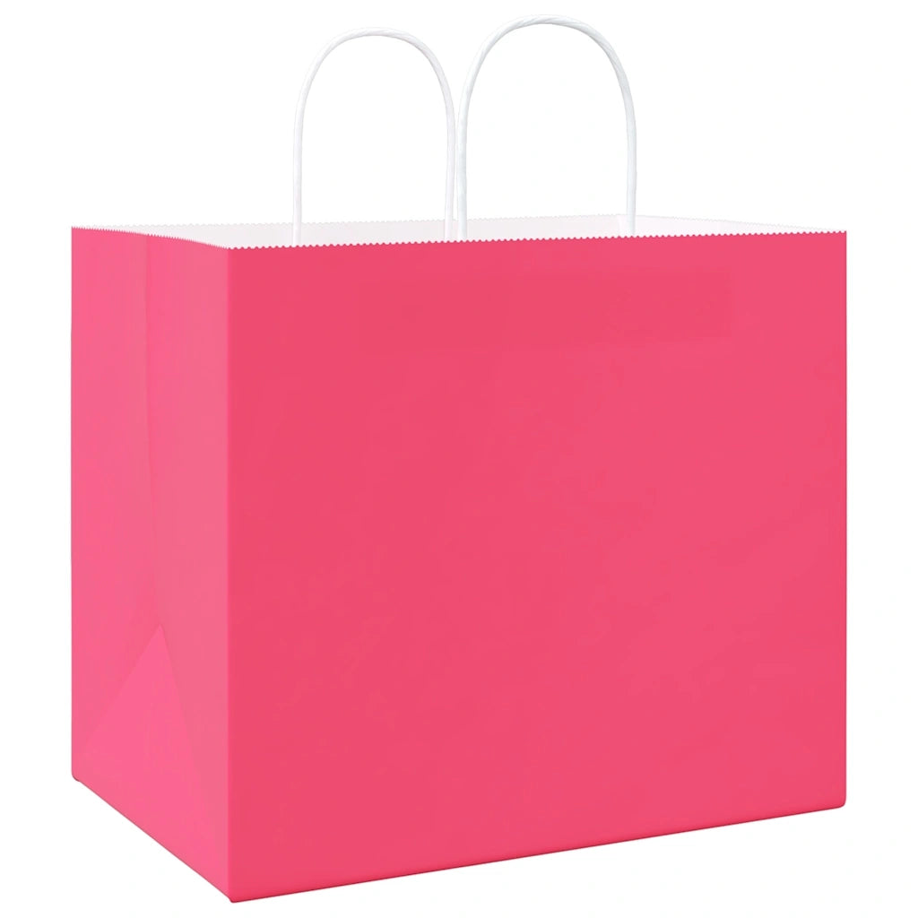 Sacchetti di Carta 250 pz con Manici Rosa 32x22x28 cm 4101680