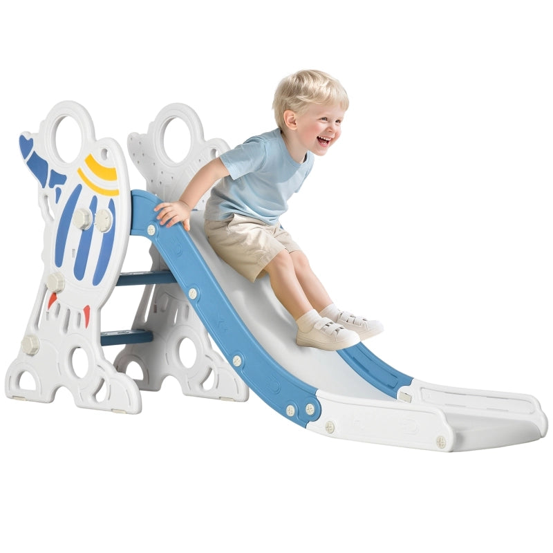 Scivolo per bambini da interno, design razzo, blu, 157 x 46,5 x 80 cm