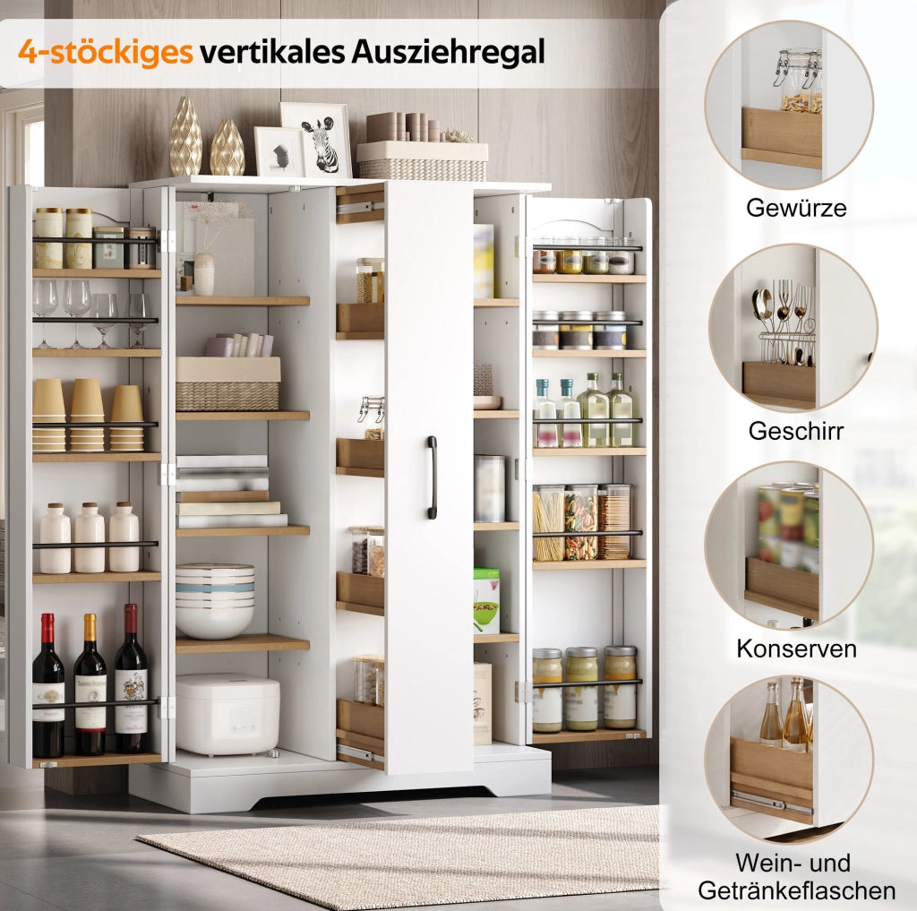 Armadio cucina MDF bianco con estraibile verticale 120×78×35 cm