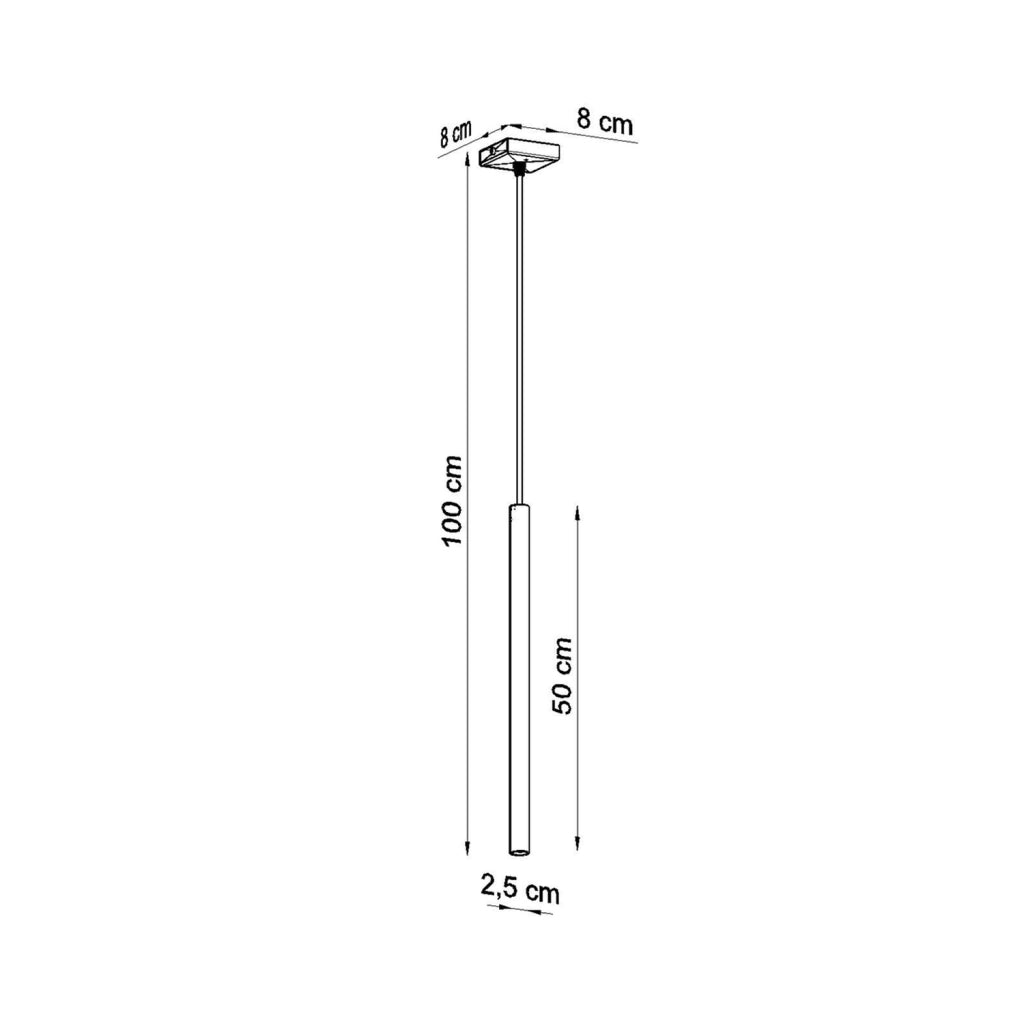 Lampada a sospensione VELINO tubo oro lucido G9 1x8W