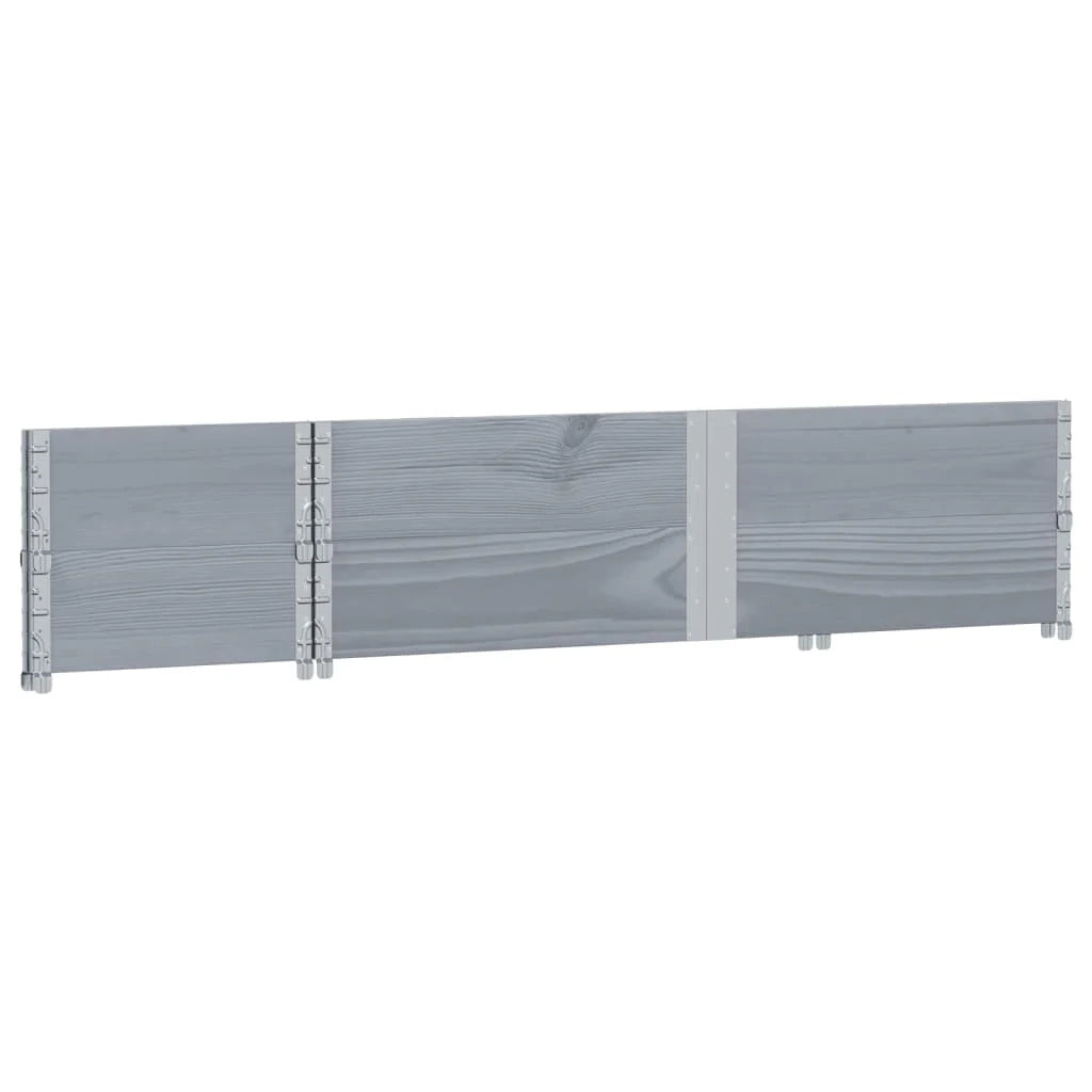 Vassoio per fioriera aiuola rialzata piante fiori terrazza giardino 150 x 50 cm legno massello di pino grigio 02_0037434