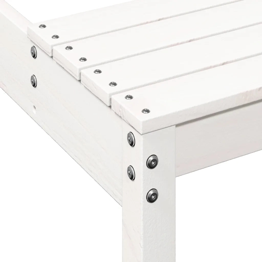 Tavolino da Giardino | Tavolo da Picnic Bianco 110x134x75 cm in Legno Massello di Pino