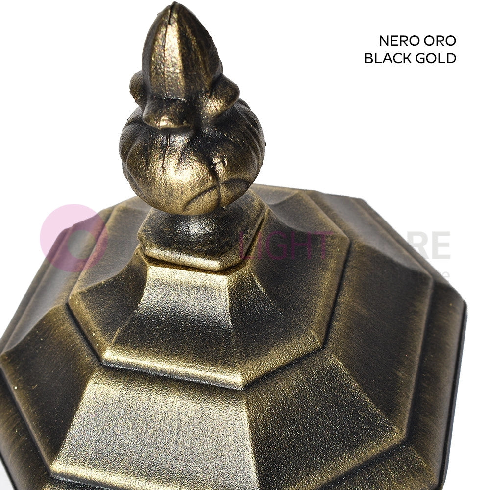 ENEA Lanterna a Parete in Alluminio Lampada per Esterno Classica NERO-ORO GARDENLIGHT
